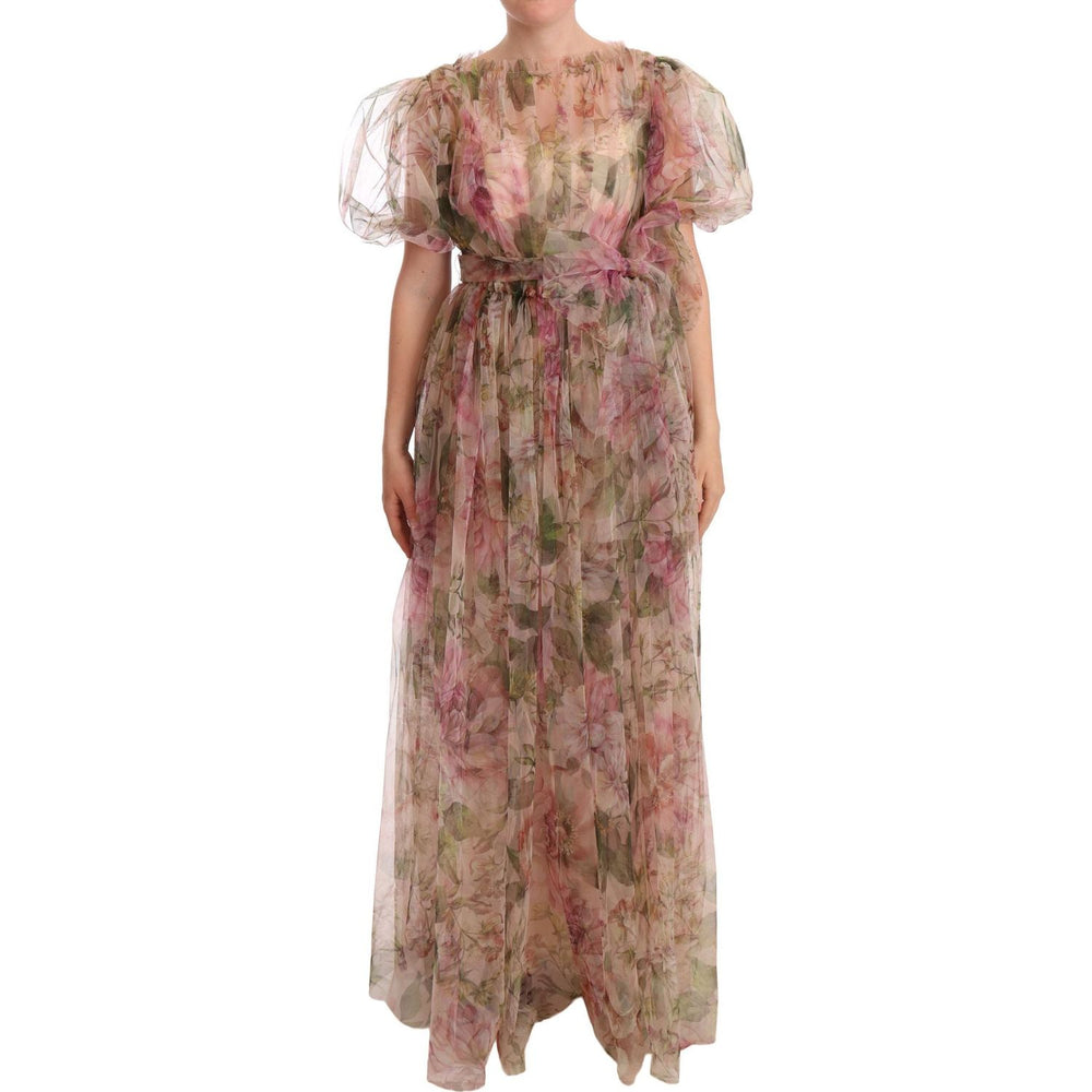 Dolce & Gabbana Multicolor Floral Print Long Maxi Gown Dress DR28178-40