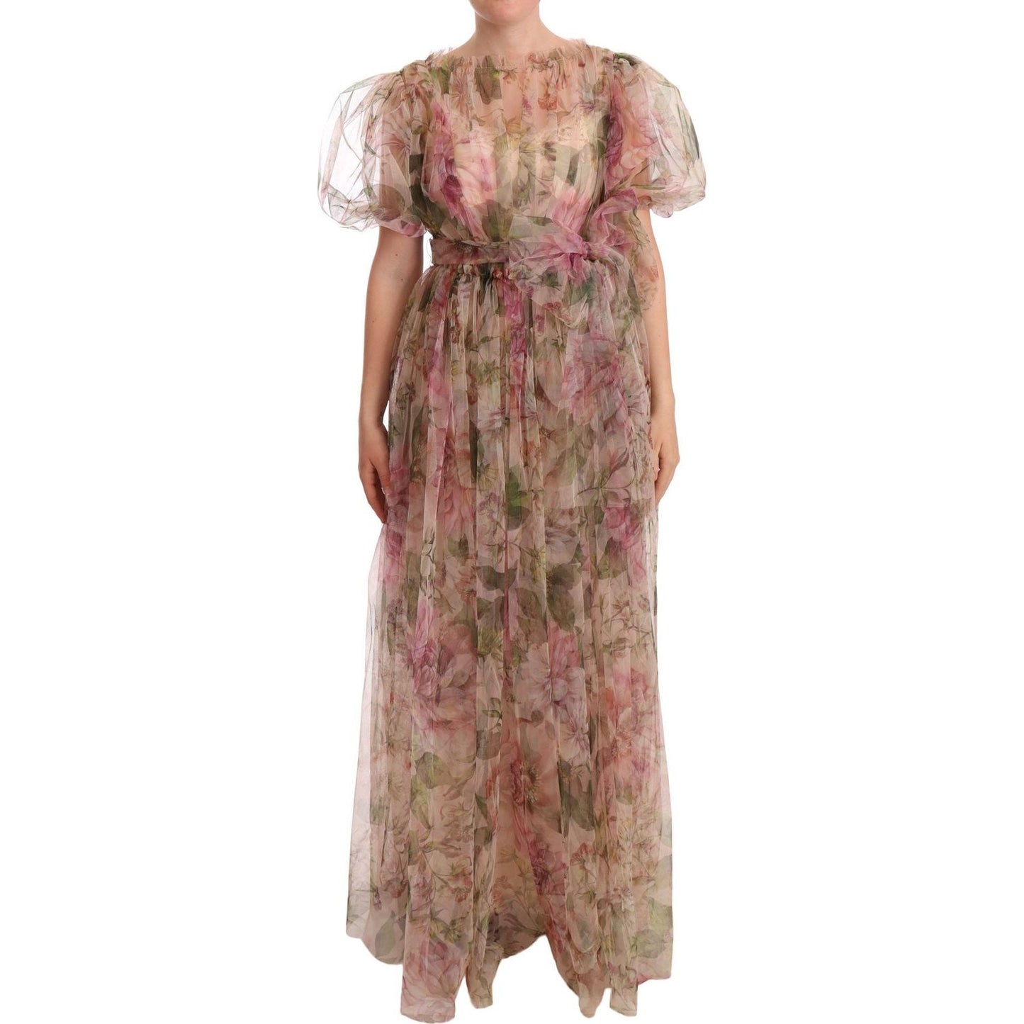 Dolce & Gabbana Multicolor Floral Print Long Maxi Gown Dress DR28178-40