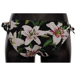 Dolce & Gabbana Bikini Bottom Black Lily Print Swimsuit Swimwear BIK1542 -IT5
