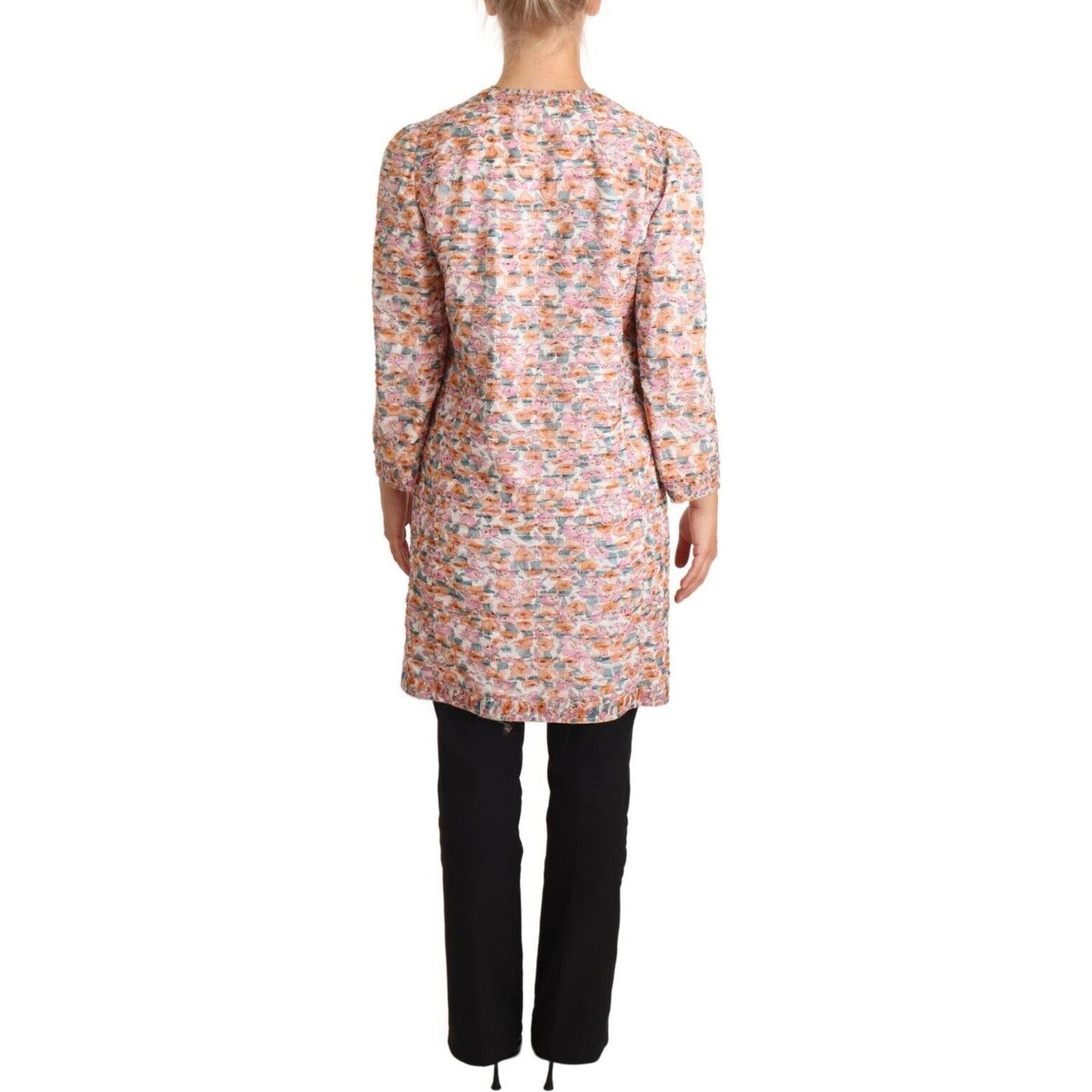 Dolce & Gabbana Multicolor Floral Print Silk Trench Coat Jacket JKT3042-40