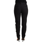 Dolce & Gabbana Black Tapered Women Trouser Virgin Wool Pants PAN72365-36