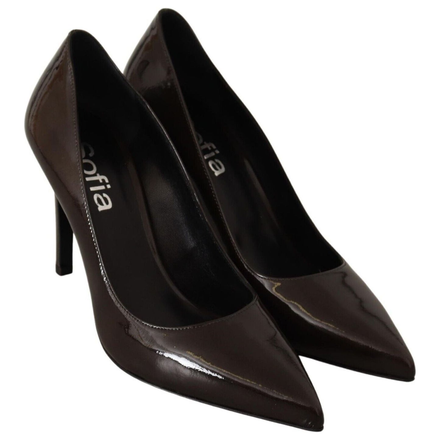 Sofia Brown Patent Leather Stiletto Heels Pumps Shoes LA9384 - 39