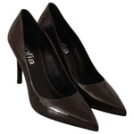 Sofia Brown Patent Leather Stiletto Heels Pumps Shoes LA9384 - 39