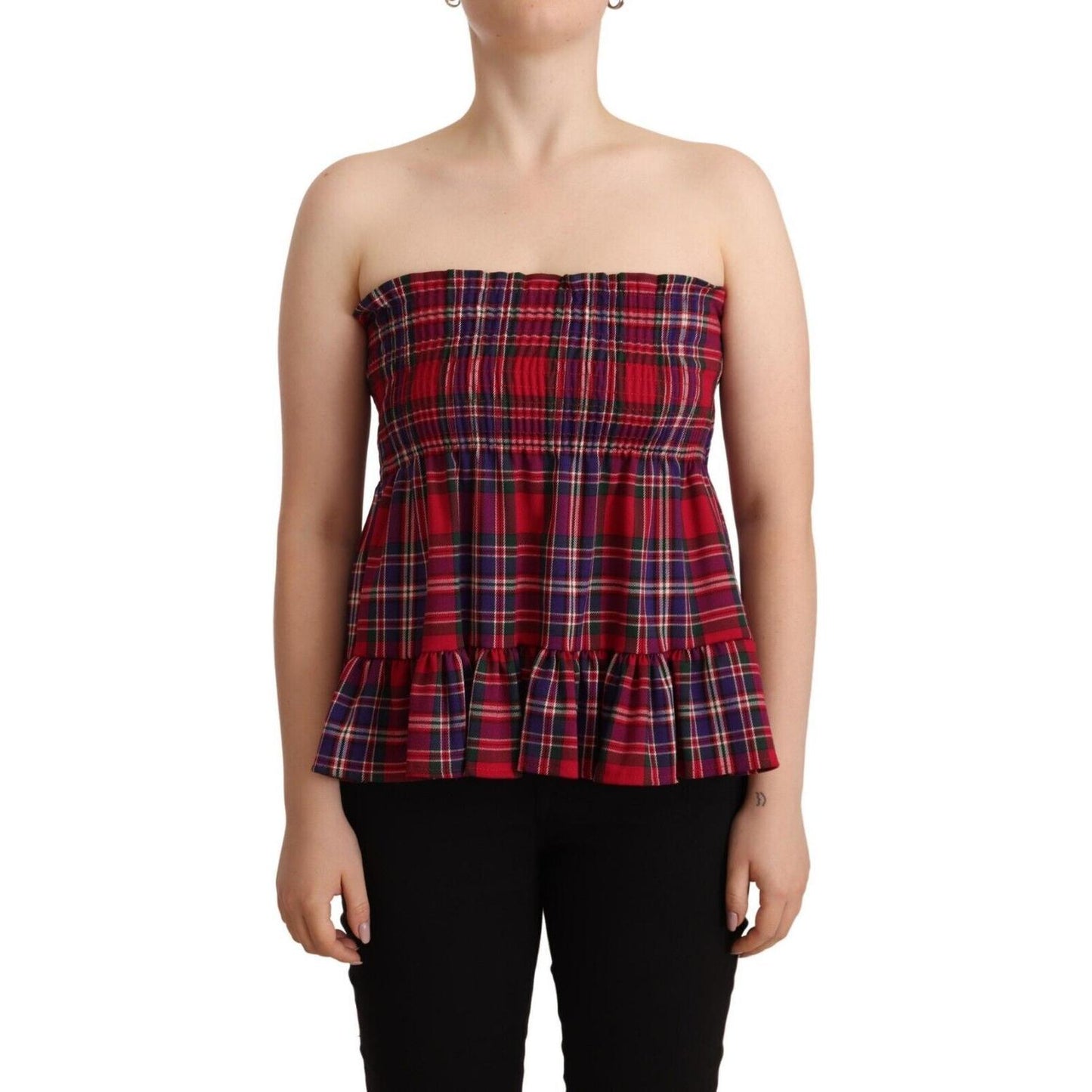CAMPO DI FRAGOLE Multicolor Chekered Sleevelesss Tank Top TSH7435 - 38