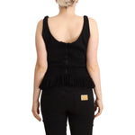 Ermanno Scervino Black Cotton Sleevelesss Tank Casual Top TSH7432 - 2
