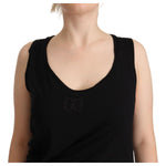 Roberto Cavalli Black Sleeveless Cotton Sheath Mini Dress DR28583 - 42