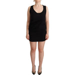 Roberto Cavalli Black Sleeveless Cotton Sheath Mini Dress DR28583 - 42