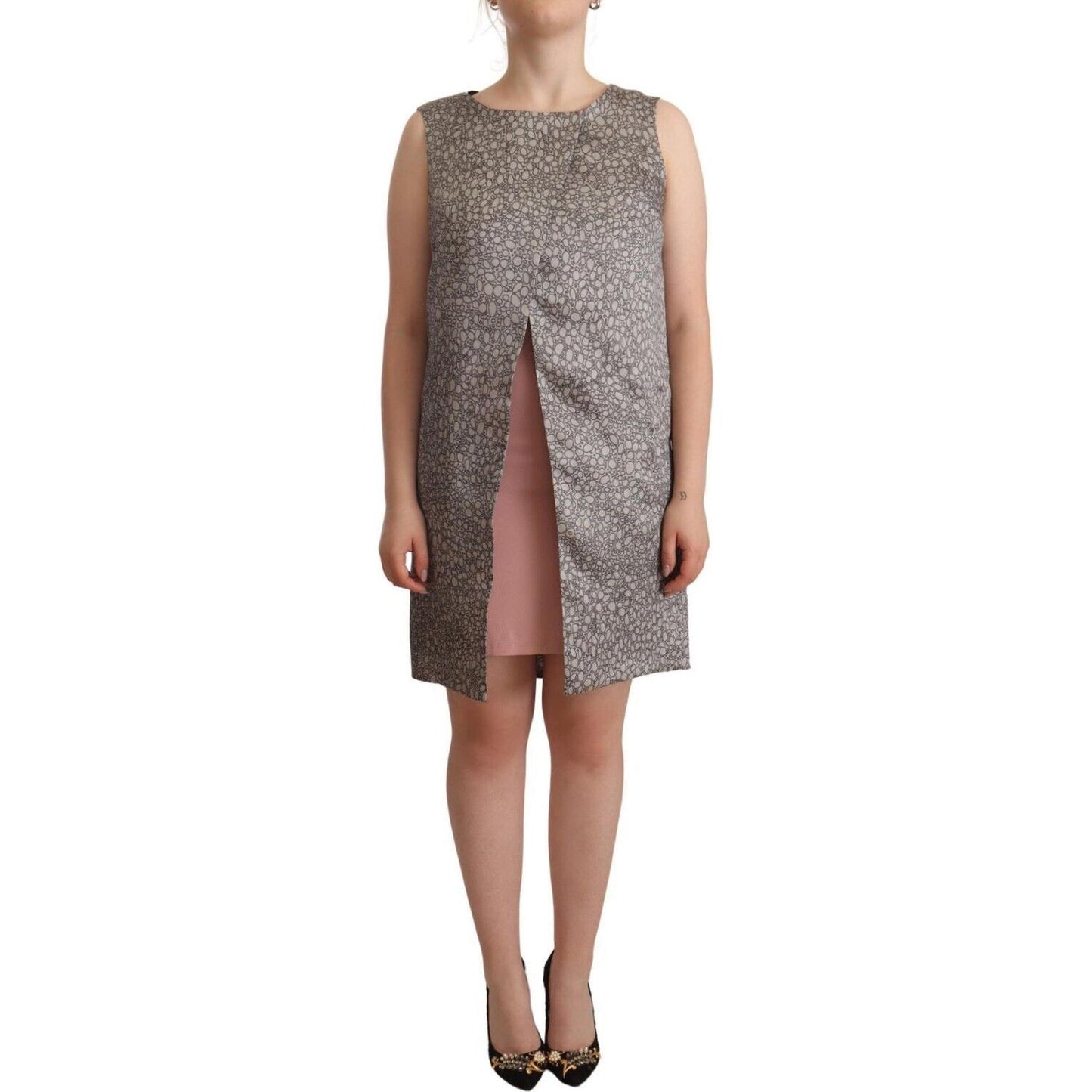 Comeforbreakfast Gray Sleeveless Shift Knee Length Dress DR28568 - 42