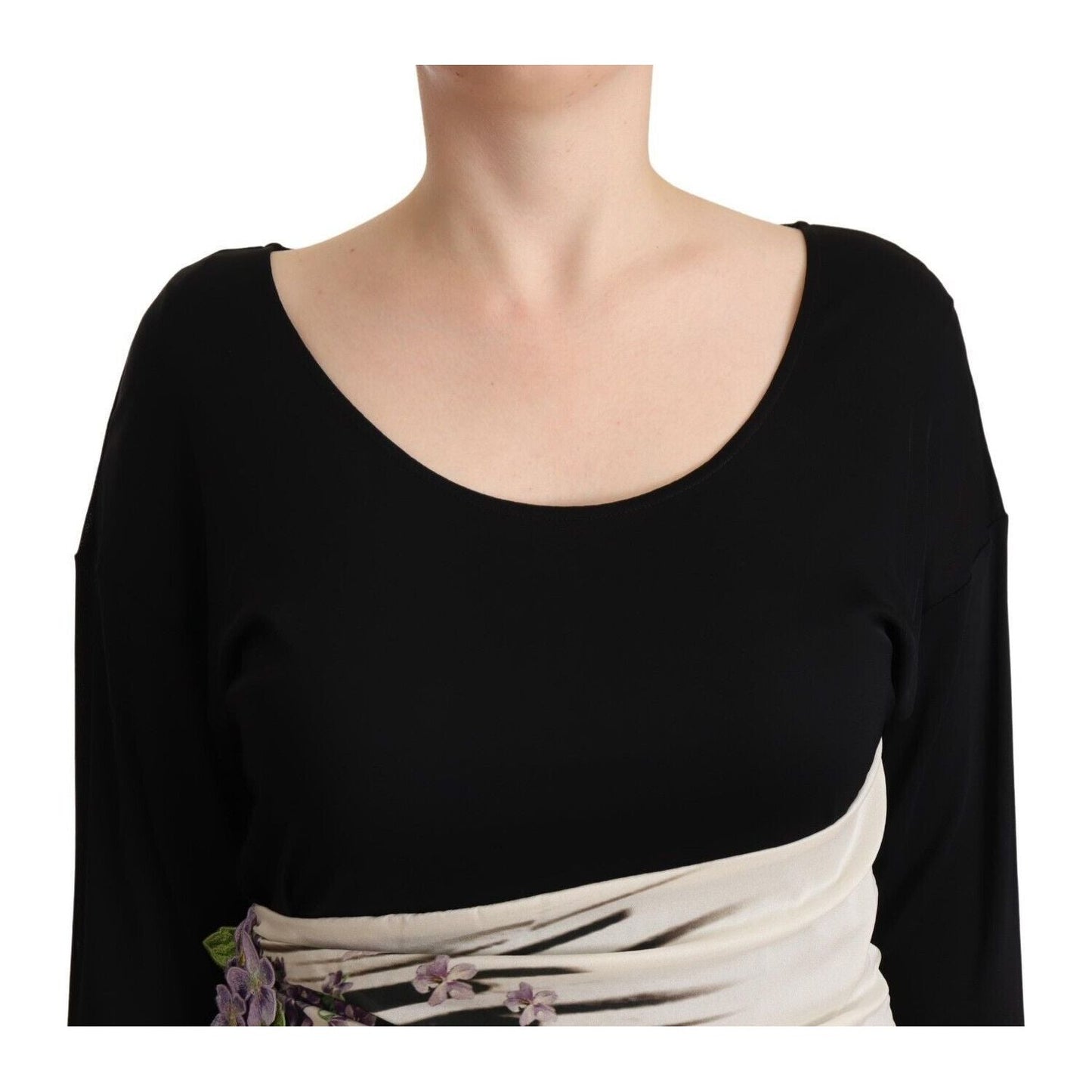 Roberto Cavalli Black Silver Sheath Knee Length Dress WOMAN DRESSES