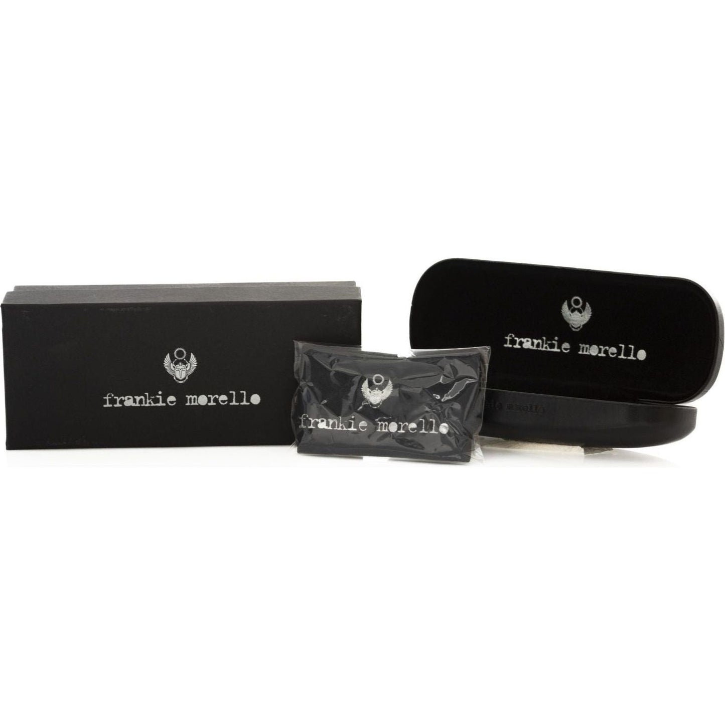 Frankie Morello Black Metallic Fiber Men Sunglass FR-22136
