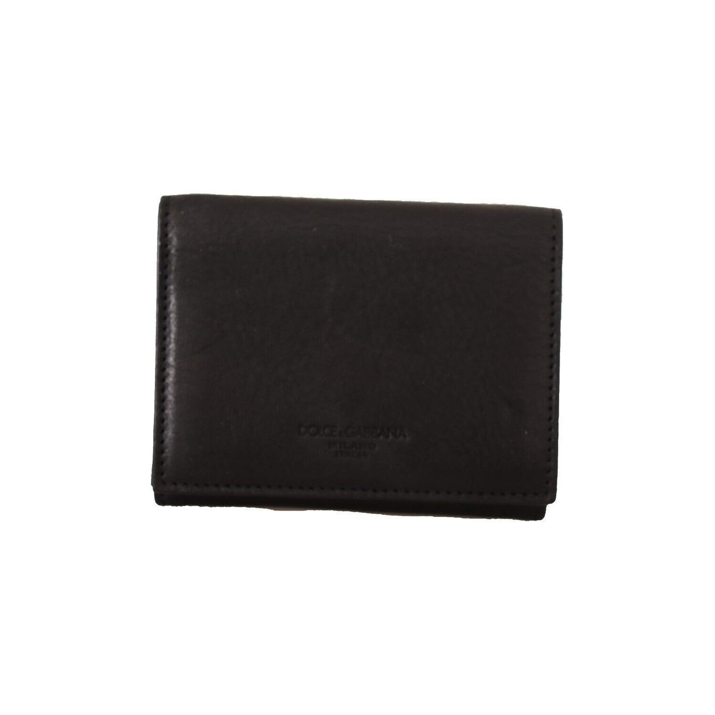 Dolce & Gabbana Black Leather Trifold Purse Belt Multi Kit Wallet VAS130144#