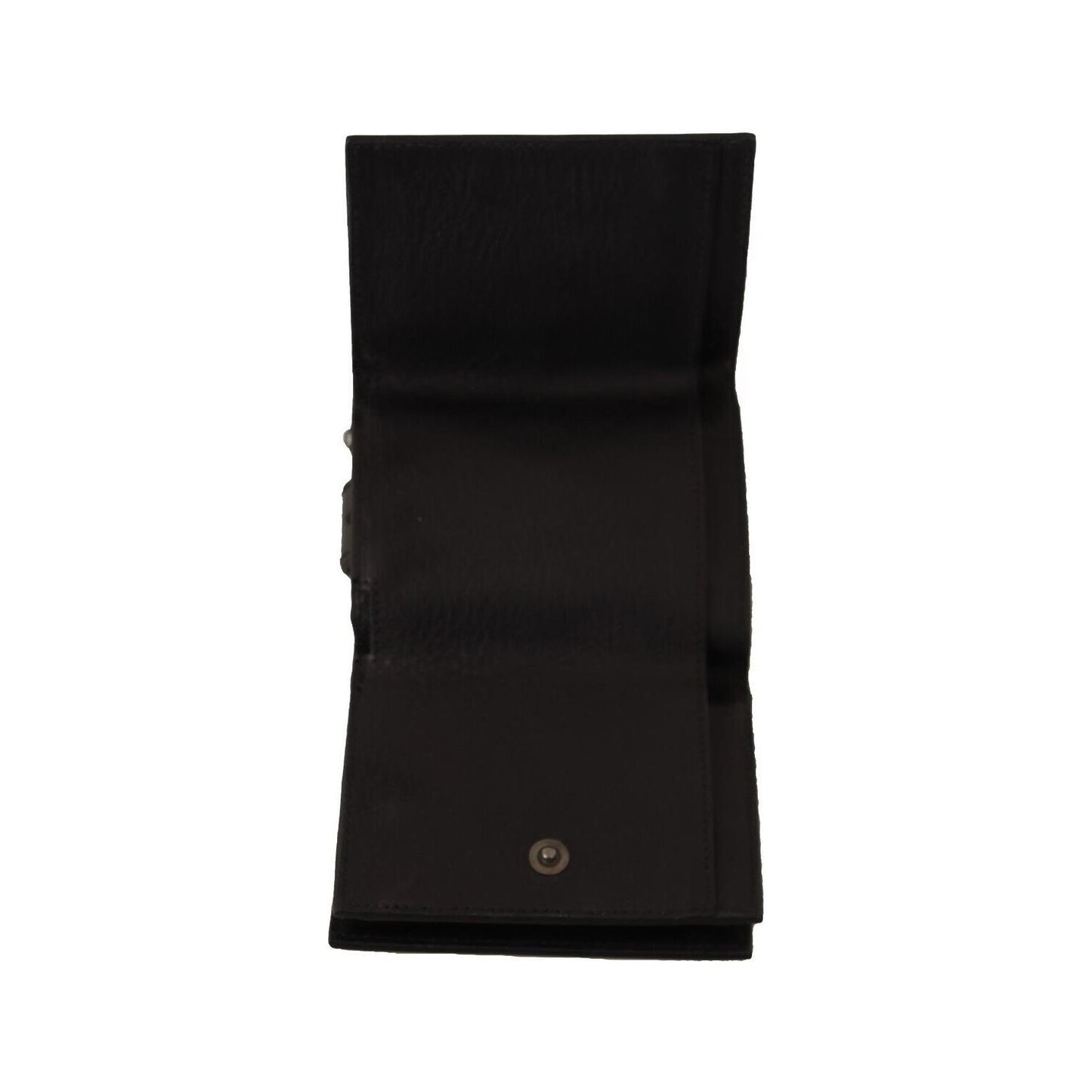 Dolce & Gabbana Black Leather Trifold Purse Belt Multi Kit Wallet VAS130144#