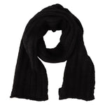 Dolce & Gabbana Black Virgin Wool Knitted Unisex Warmer Shawl Scarf MS6086
