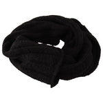 Dolce & Gabbana Black Virgin Wool Knitted Unisex Warmer Shawl Scarf MS6086