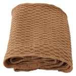 Dolce & Gabbana Dark Brown Wrap Shawl Knitted Camel Scarf MS6089