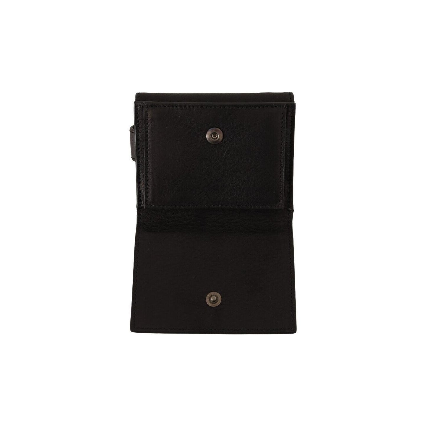 Dolce & Gabbana Black Leather Trifold Purse Belt Strap Multi Kit Wallet VAS130153