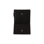 Dolce & Gabbana Black Leather Trifold Purse Belt Strap Multi Kit Wallet VAS130153