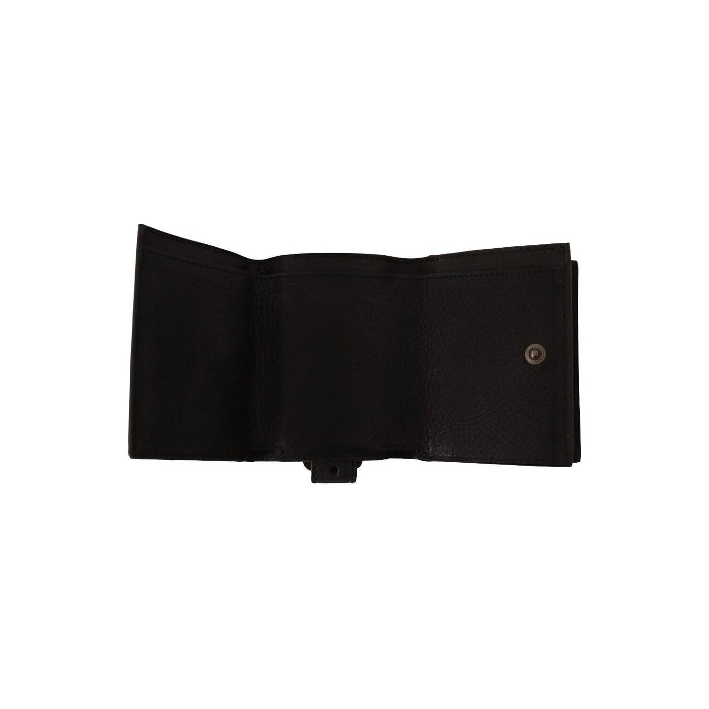 Dolce & Gabbana Black Leather Trifold Purse Belt Strap Multi Kit Wallet VAS130153