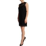 Dolce & Gabbana Black Floral Lace Sheath Sleeveless Mini Dress DR28238 - 40