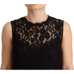 Dolce & Gabbana Black Floral Lace Sheath Sleeveless Mini Dress DR28238 - 40