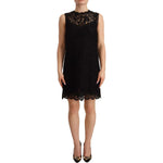 Dolce & Gabbana Black Floral Lace Sheath Sleeveless Mini Dress DR28238 - 40