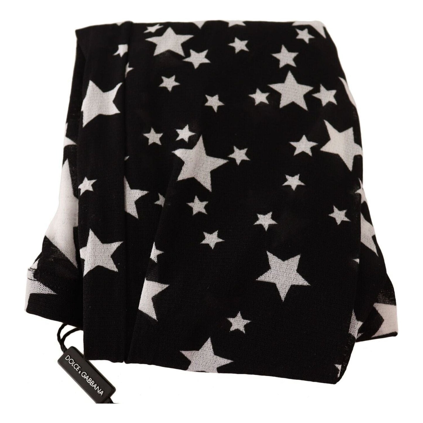 Dolce & Gabbana Black White Stars Print Nylon Stockings SCS2038 -M