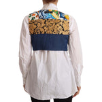 Dolce & Gabbana Multicolor Embellished Waist Coat Cotton Top TSH7037 - 38