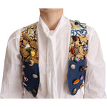 Dolce & Gabbana Multicolor Embellished Waist Coat Cotton Top TSH7037 - 38