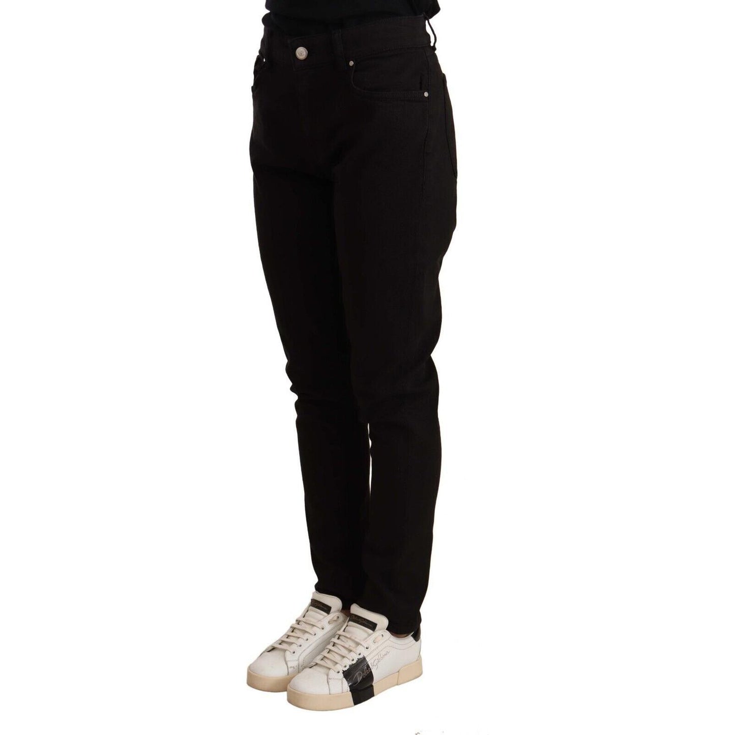 Dolce & Gabbana Black Skinny Slim Denim Cotton Stretch Jeans PAN72514 - 44