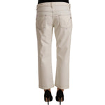 Dolce & Gabbana Off White Cotton Flared Cropped Denim Jeans PAN72350 - 29