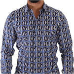 Dolce & Gabbana Blue Logo Mania Slim Fit Cotton Shirt TSH7569- 38