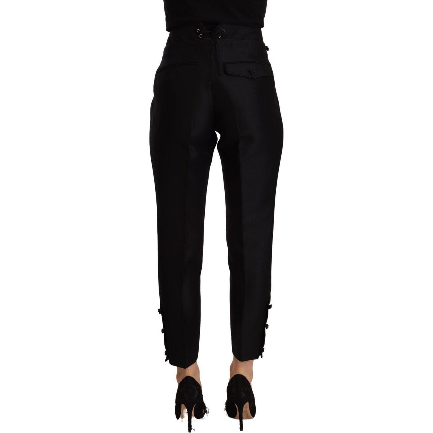 Dsquared² Black Wool High Waist Skinny Women Pants PAN72584 - 40
