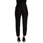 Dsquared² Black Wool High Waist Skinny Women Pants PAN72584 - 40
