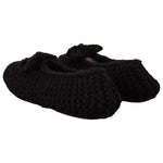 Dolce & Gabbana Black Slip On Ballerina Flats Wool Knit Shoes LA9676 - 41
