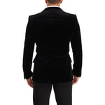 Dolce & Gabbana Black Velvet Single Breasted One Button Blazer KOS1925 - 48