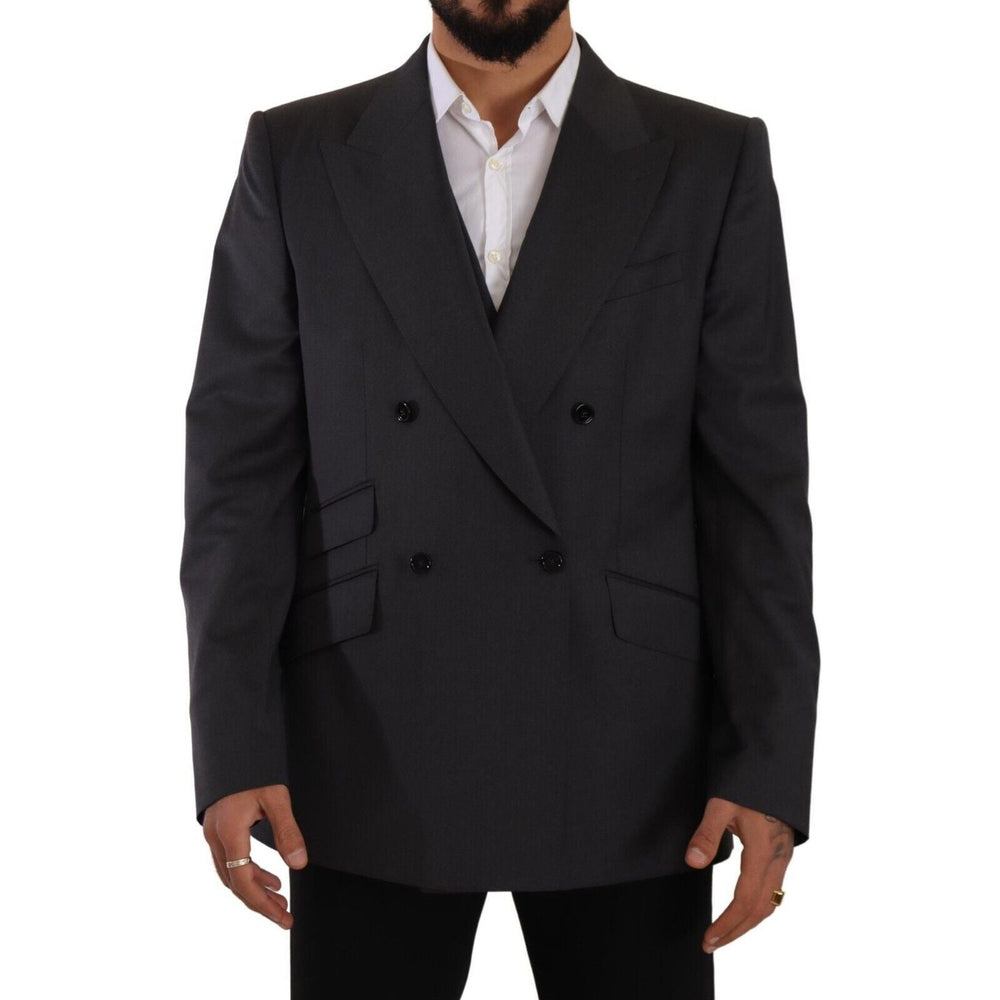 Dolce & Gabbana Gray Double Breasted 2 Piece SICILIA Blazer JKT3037 - 56