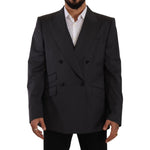 Dolce & Gabbana Gray Double Breasted 2 Piece SICILIA Blazer JKT3037 - 56