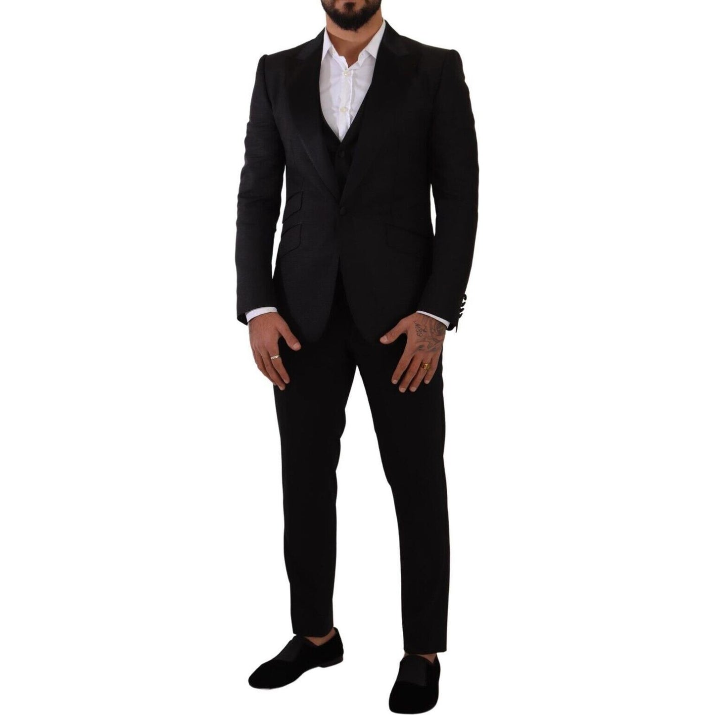 Dolce & Gabbana Black Slim Fit 2 Piece SICILIA Blazer JKT3038 - 48