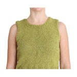 PINK MEMORIES Green Cotton Blend Knitted Sleeveless Sweater SIG30250-1