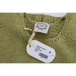 PINK MEMORIES Green Cotton Blend Knitted Sleeveless Sweater SIG30250-1