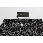 Dolce & Gabbana Black White Floral Lace Silk Sleepwear Shorts SIG30078-3