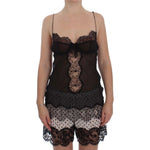 Dolce & Gabbana Black Silk Lace Babydoll Lingerie Top SIG30084-4