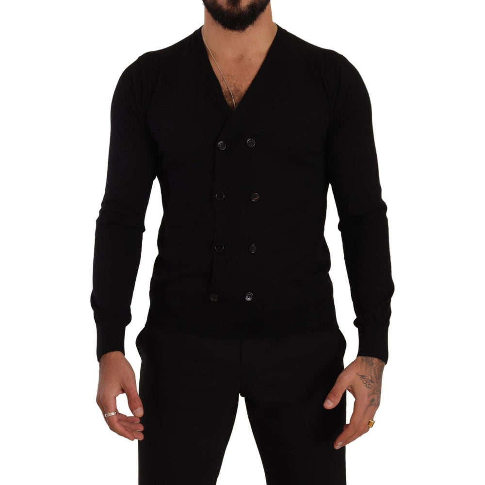 Dolce & Gabbana Black Cashmere Button Down Cardigan Sweater TSH7686 - 46