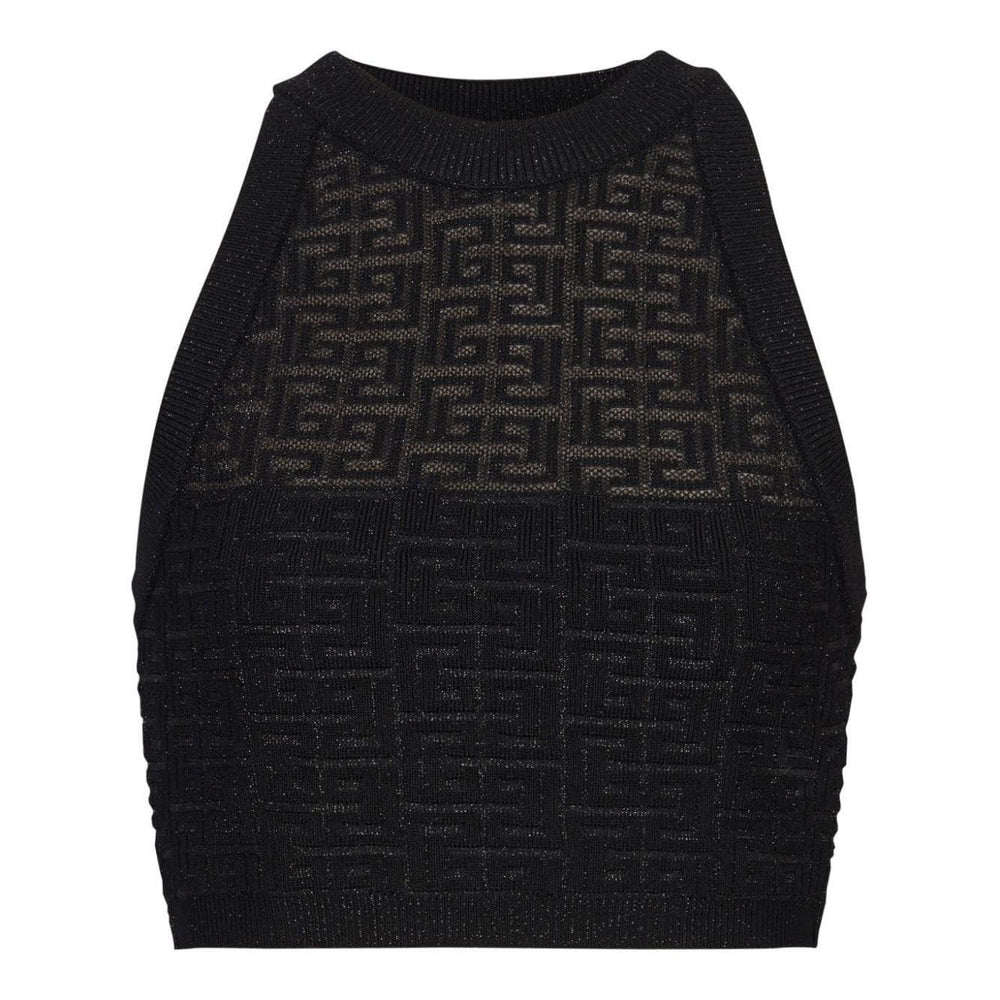 Balmain PB Labyrinth knit top DF1AB026KG96EAC