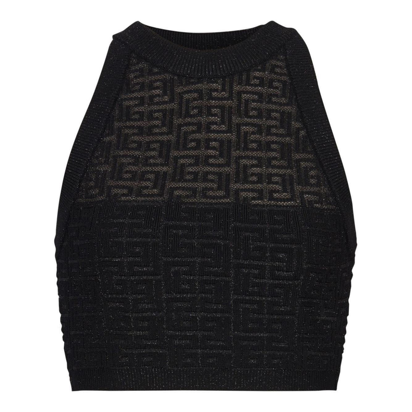 Balmain PB Labyrinth knit top DF1AB026KG96EAC