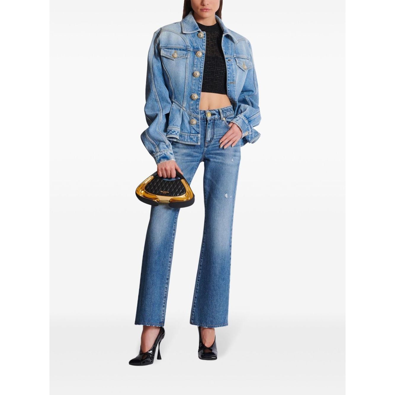 Balmain PB Labyrinth knit top DF1AB026KG96EAC