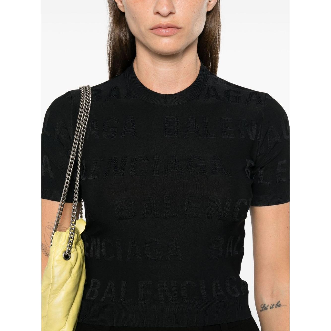 Balenciaga jacquard logo crop top 788572T52121000
