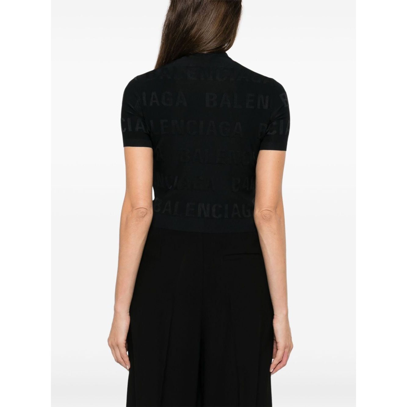 Balenciaga jacquard logo crop top 788572T52121000