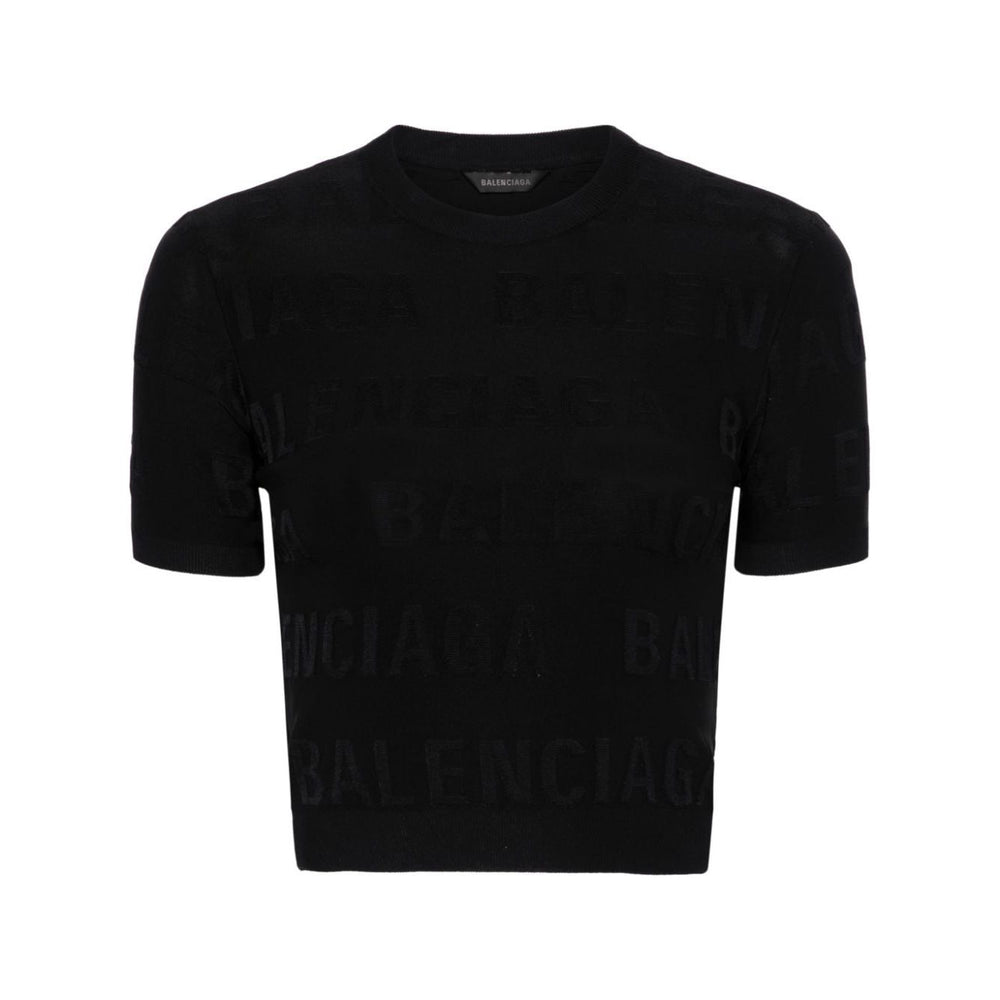 Balenciaga jacquard logo crop top 788572T52121000