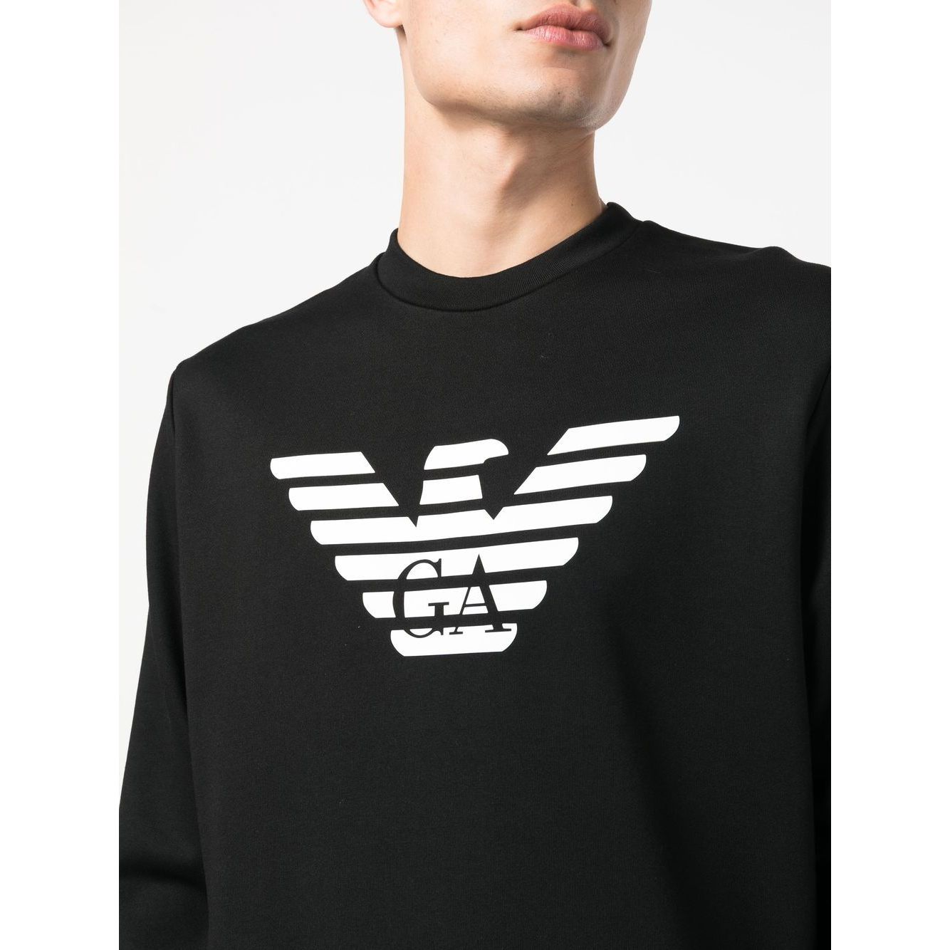 Emporio Armani Modal-blend sweatshirt with logo print Topwear